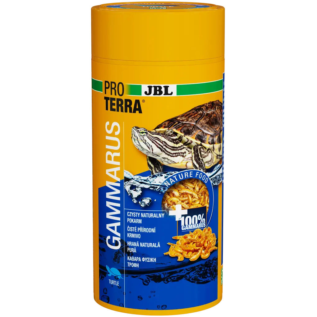 Krmivo pro vodní a bahenní želvy: Očištěné a přirozeně sušené vodní blechy (Gammarus) o délce cca 1–1,5 cm.