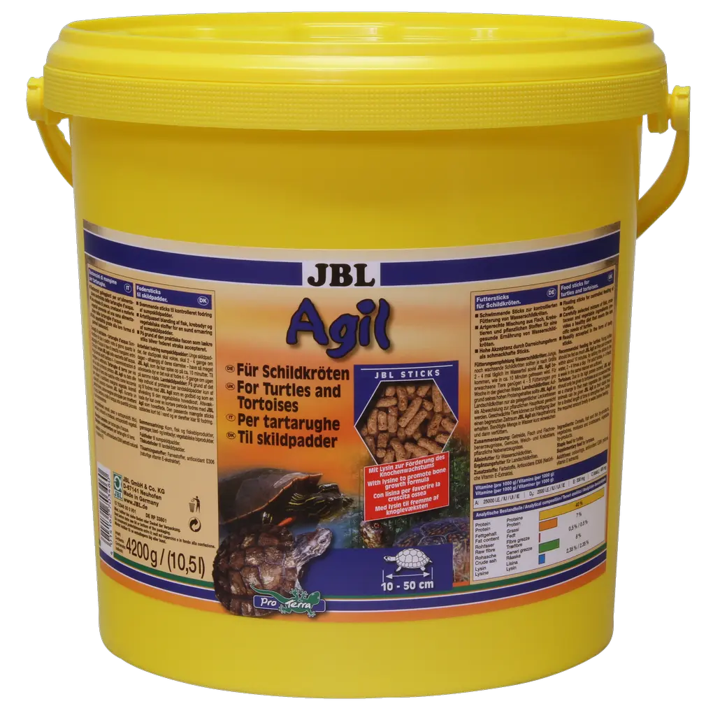 Specially formulated for the nutritional needs of aquatic and marsh turtles: staple food in the form of floating sticks for turtles measuring 10–50 cm in length.