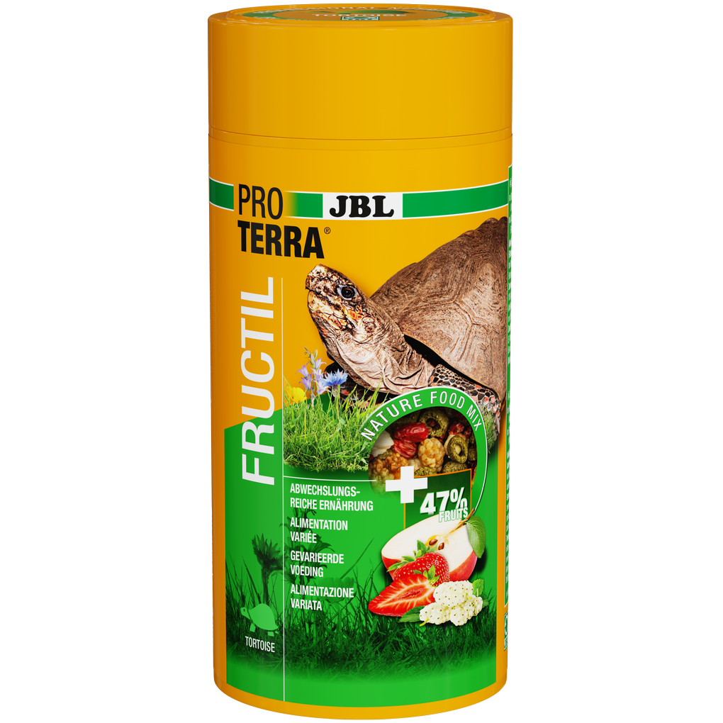 47% fruit content for a natural diet, as tortoises eat lots of fallen fruit in the wild