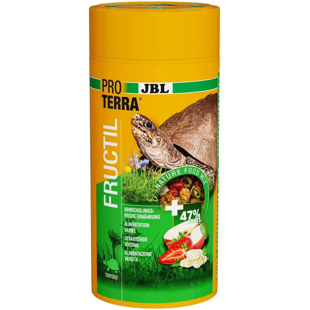 47% fruit content for a natural diet, as tortoises eat lots of fallen fruit in the wild