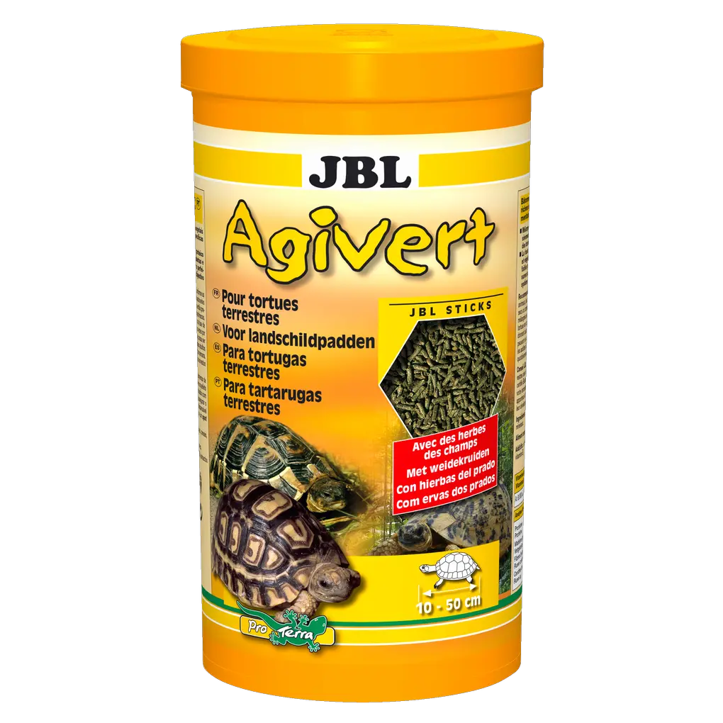 Spécialement conçu pour répondre aux besoins nutritionnels des tortues terrestres : bâtonnets alimentaires à base d'un mélange de matières premières purement végétales.