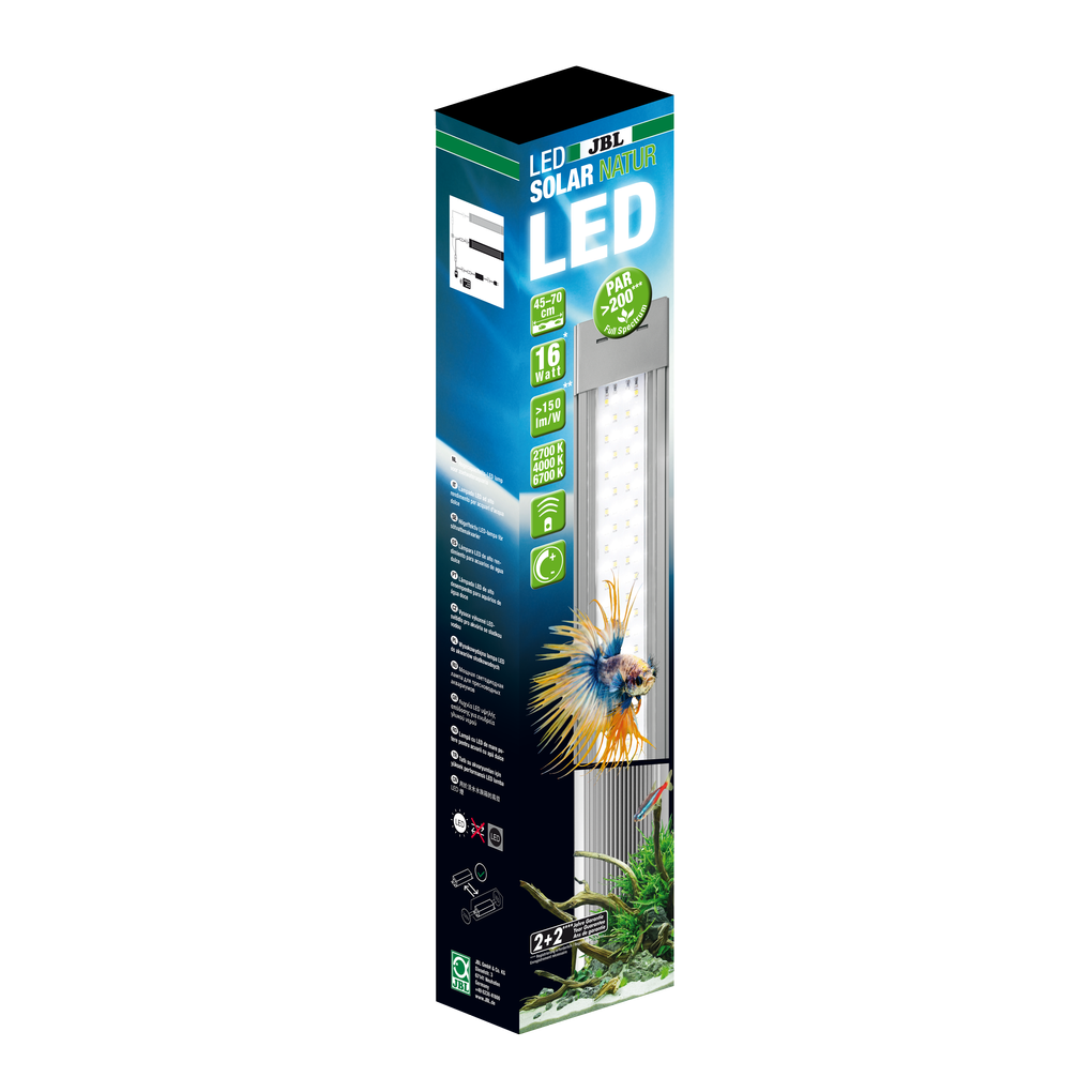 Maximum efficiency with 150 lumens/watt for beautiful aquarium plants: Extremely high photosynthetically active radiation (PAR) of over 200 µM/s/m2