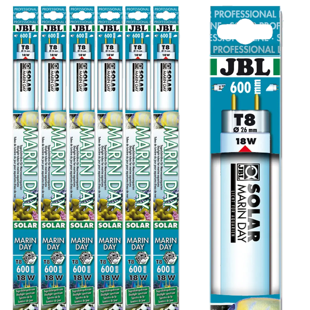 Fluorescent tube for promoting optimal growth of corals and other invertebrates in saltwater aquariums