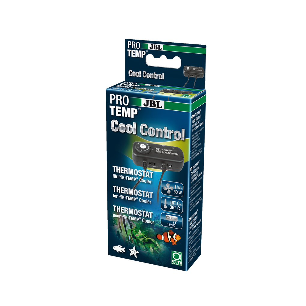 Automatic activation of the cooling system when a set temperature between 18 and 36 °C is exceeded (for all JBL Coolers)