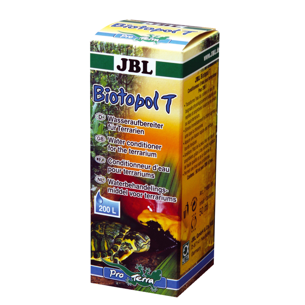 For reptiles and amphibians in terrariums and aquaterrariums: water conditioner for converting tap water into physiologically suitable bathing and drinking water.
