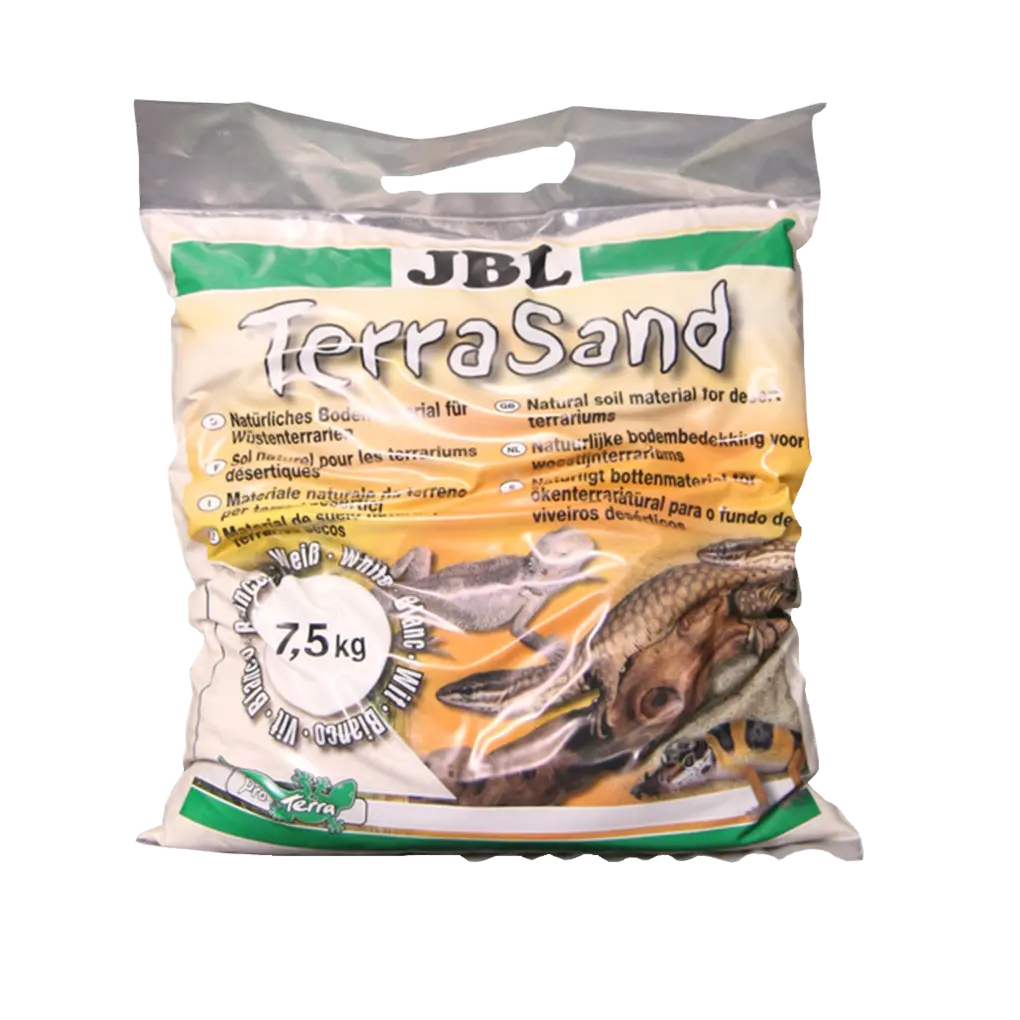 Pro pouštní terária: Přírodní substrát z jemného bílého písku, zrnitost: 0,2–0,5 mm