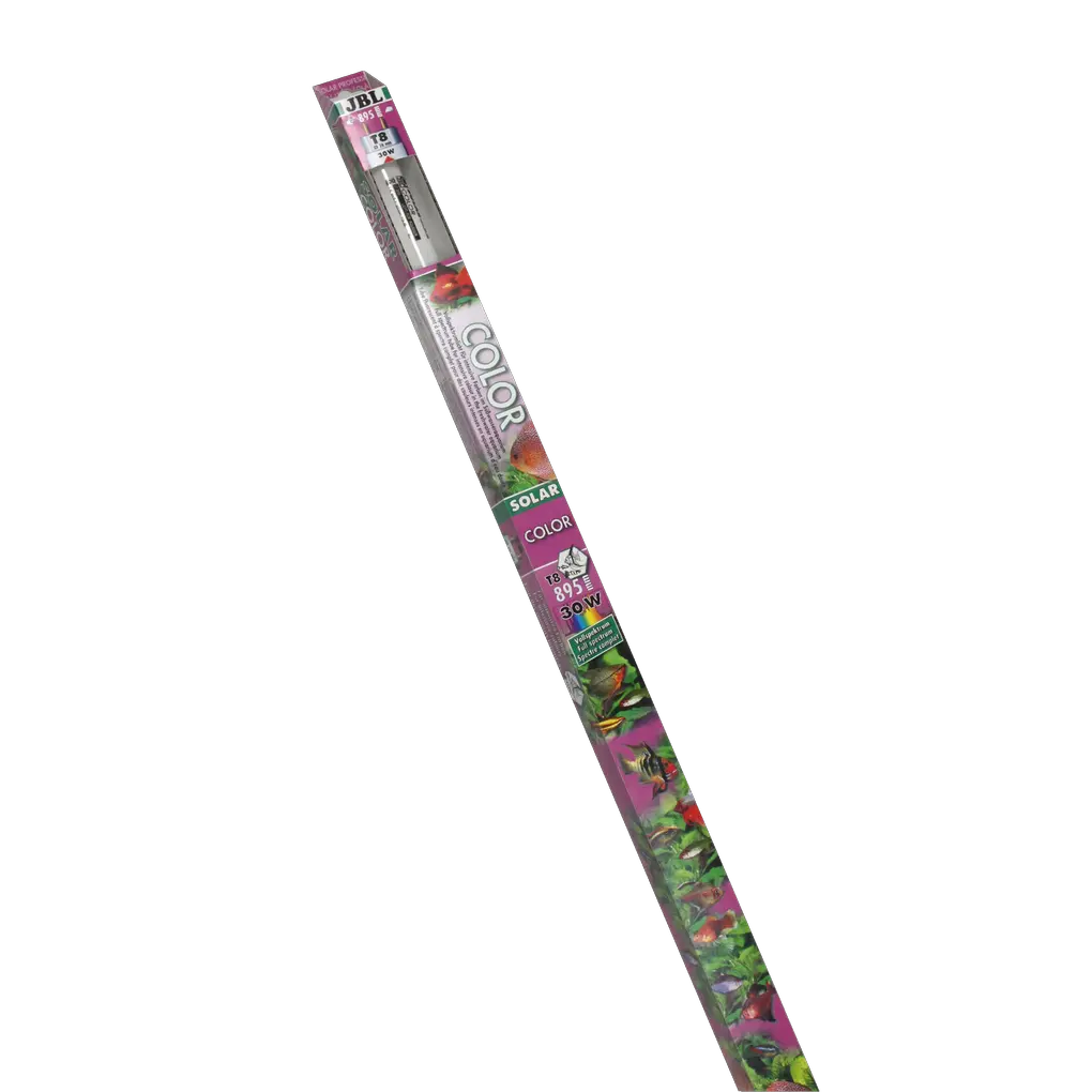 Solar fluorescent tube for vibrant colours in freshwater aquariums, promotes plant growth.