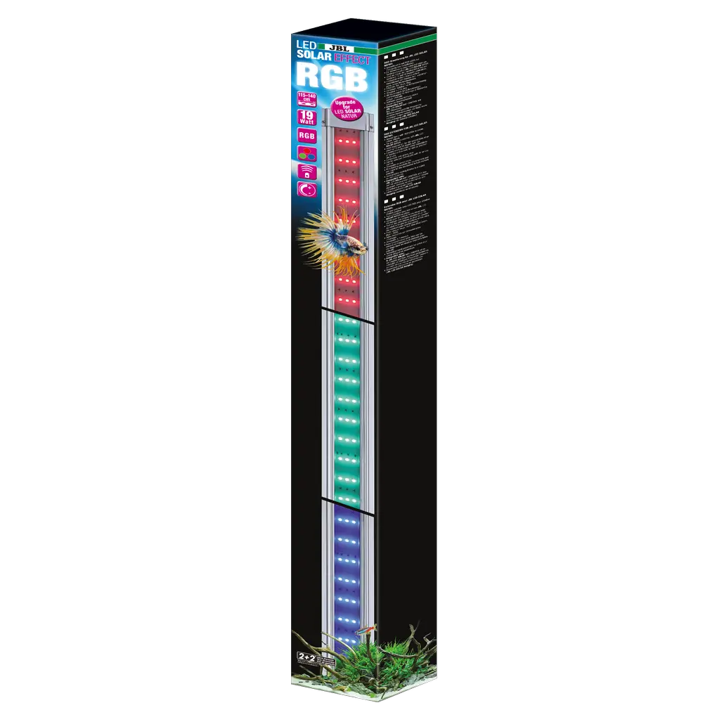 Special luminaire with RGB LEDs for creating colour effects, ideal as a replacement for a second coloured fluorescent tube (T5 or T8)