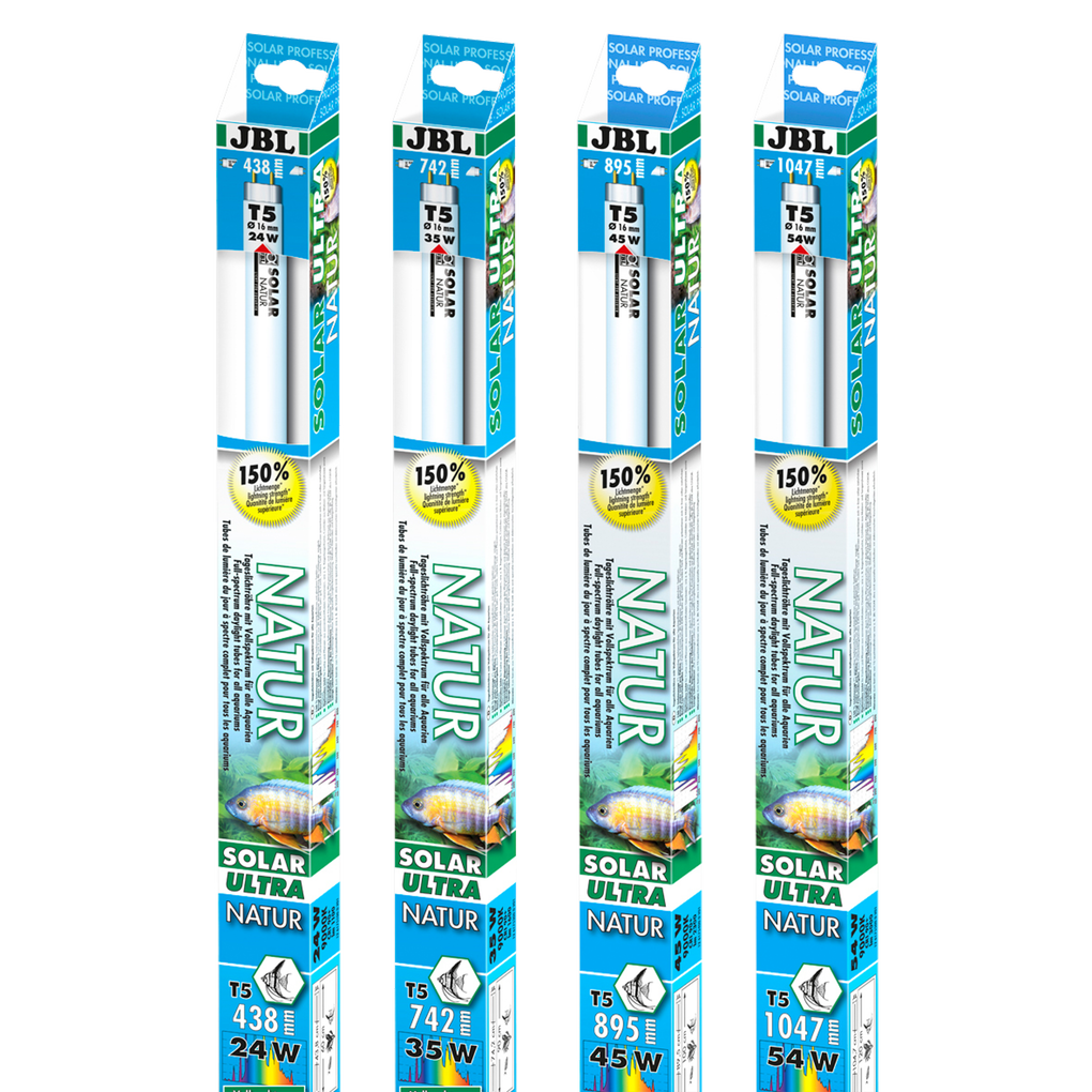 Solar fluorescent tube for fish and plants from sun-drenched waters, e.g. Lake Malawi and Lake Tanganyika