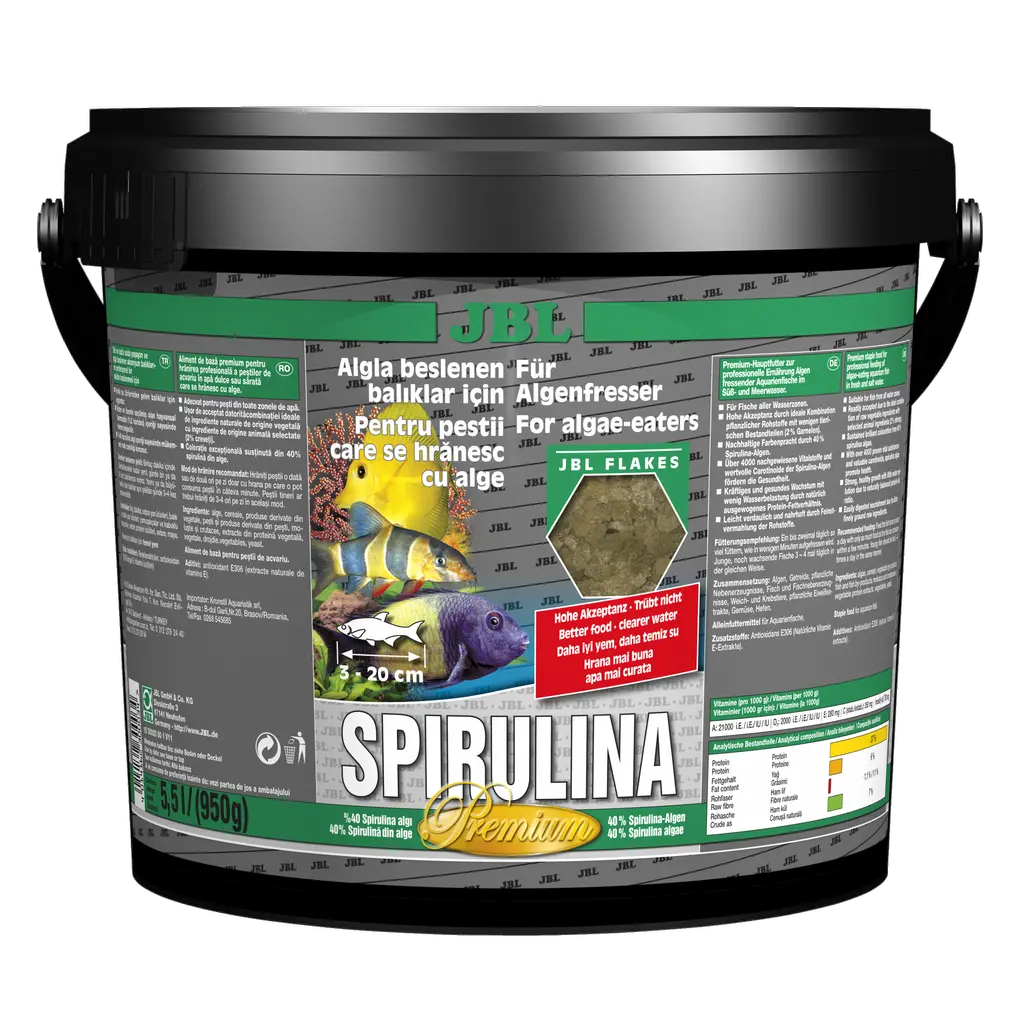 Maximum algae content for healthy nutrition: Complete nutrition and optimal growth of algae-eating freshwater and saltwater fish