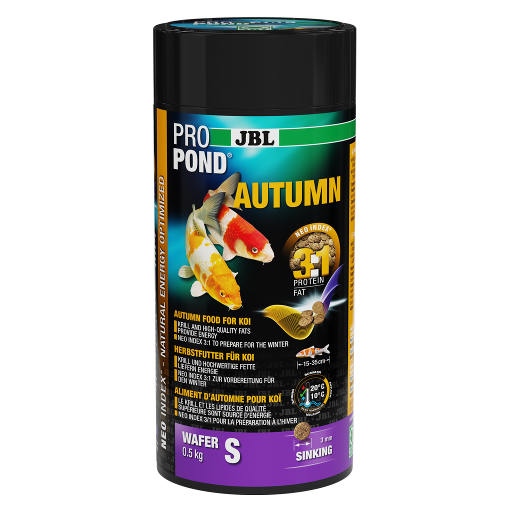 Complete feed with the correct protein-fat ratio of 3:1 according to the NEO Index, which takes into account water temperature, function, animal size and age.