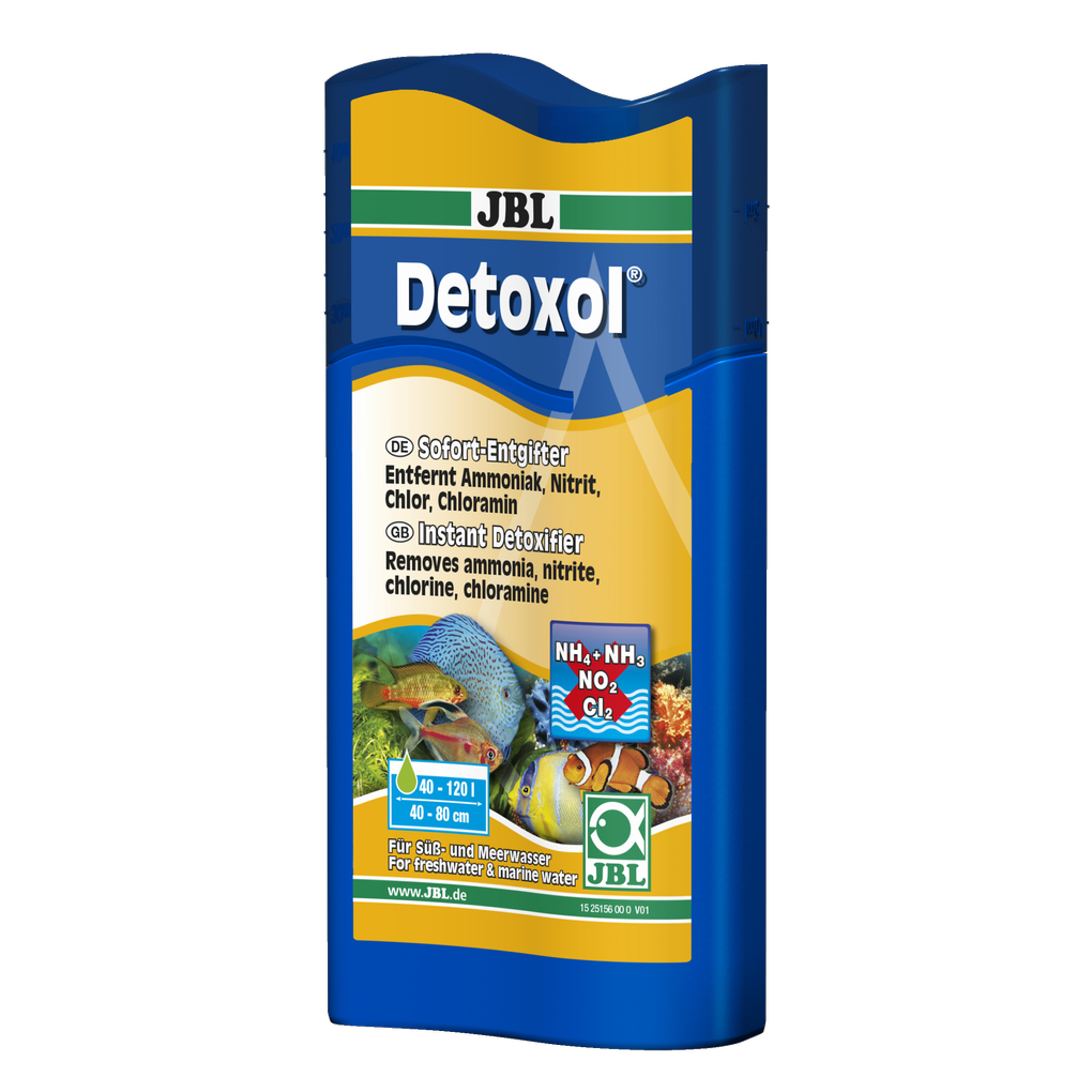 Rimuove IMMEDIATAMENTE le sostanze tossiche come ammoniaca (NH3), nitriti (NO2), cloro e cloramina dall'acqua dolce e marina.