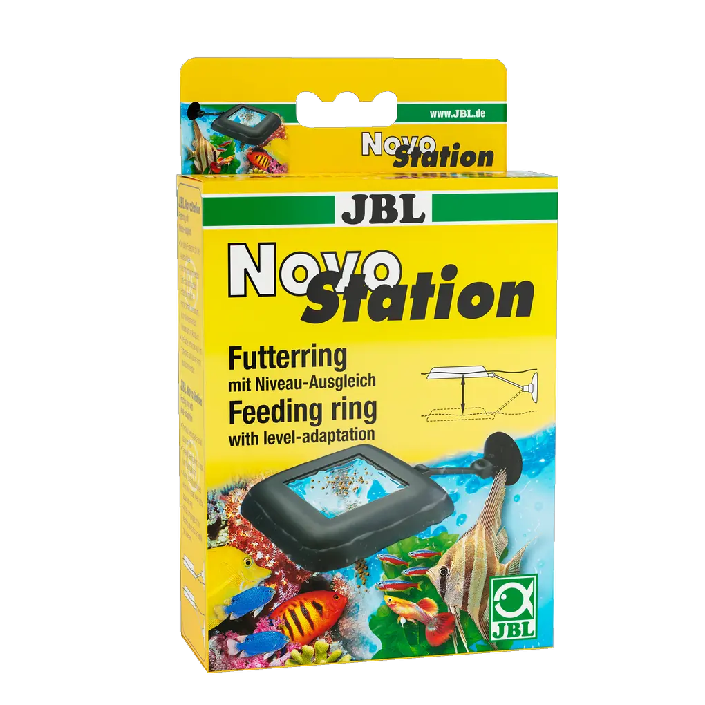 The ideal feeding place for all aquarium fish: feeding ring with suction cup holder and movable bracket to compensate for the water level.