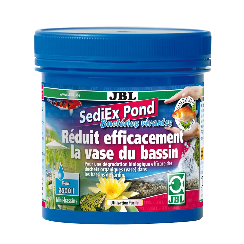 Pour une eau adaptée aux poissons et aux plantes : bactéries dégradantes hautement actives et oxygène actif dans des granulés minéraux pour la dégradation de la vase des étangs.
