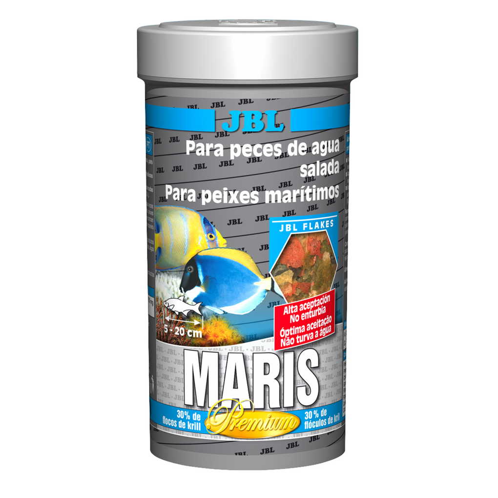 Alimentación completa y crecimiento óptimo de los peces de agua salada: más de 50 materias primas naturales en 6 copos alimenticios con copos de krill ricos en proteínas y algas espirulina.