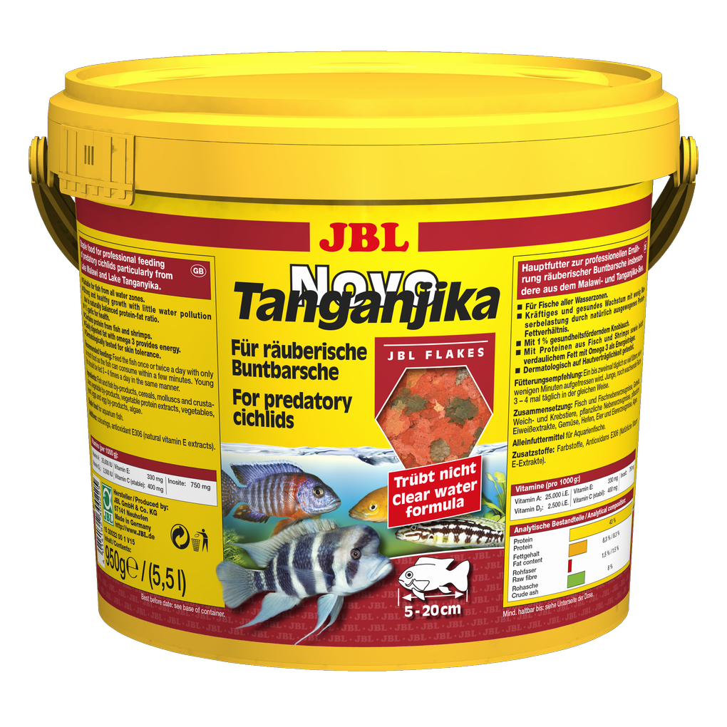 Complete nutrition, optimal growth and vibrant colours for predatory cichlids from Lake Tanganyika and Lake Malawi: carotenoids ensure beautiful colouration.