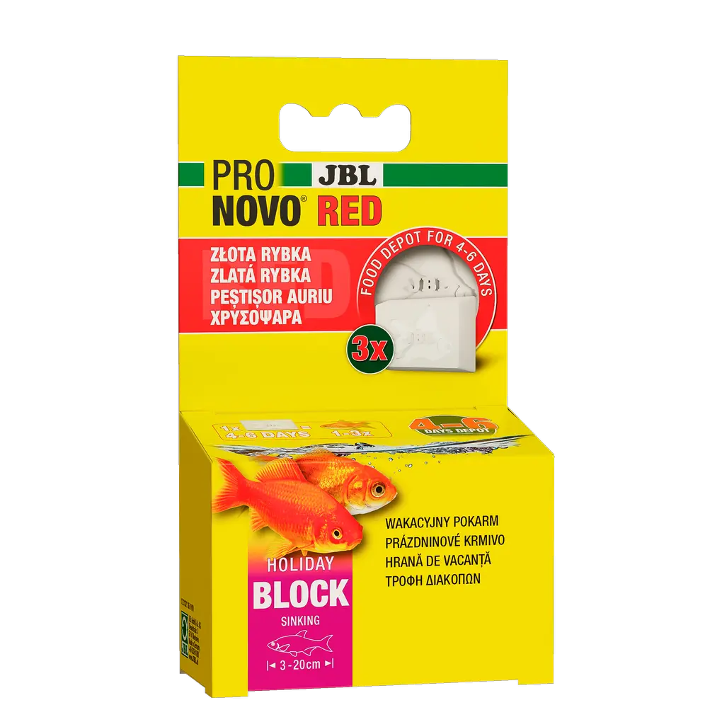 Przez 4–6 dni należy karmić złote rybki i ich odmiany hodowlane (3x) pokarmem z zapasów.