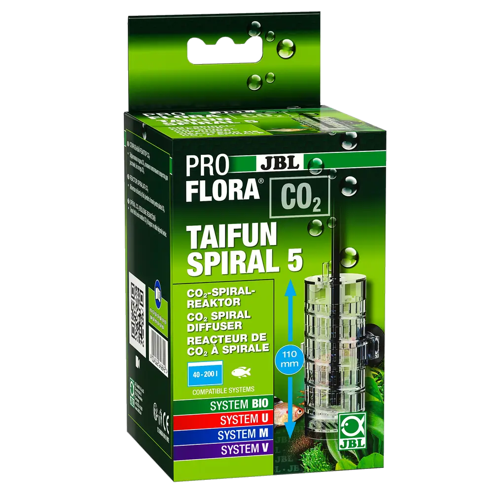 Loss-free enrichment with carbon dioxide, the main nutrient for plants: CO2 reactor for freshwater aquariums from 40 to 200 litres with a height of 12 cm or more.