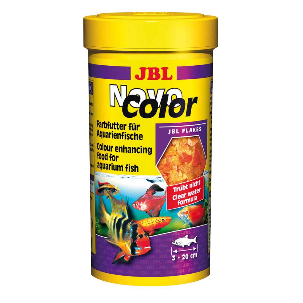 Complete nutrition, optimal growth and vibrant colours for tropical freshwater fish: 50 natural raw materials in 7 feed flakes. Selected raw materials promote vibrant colours.