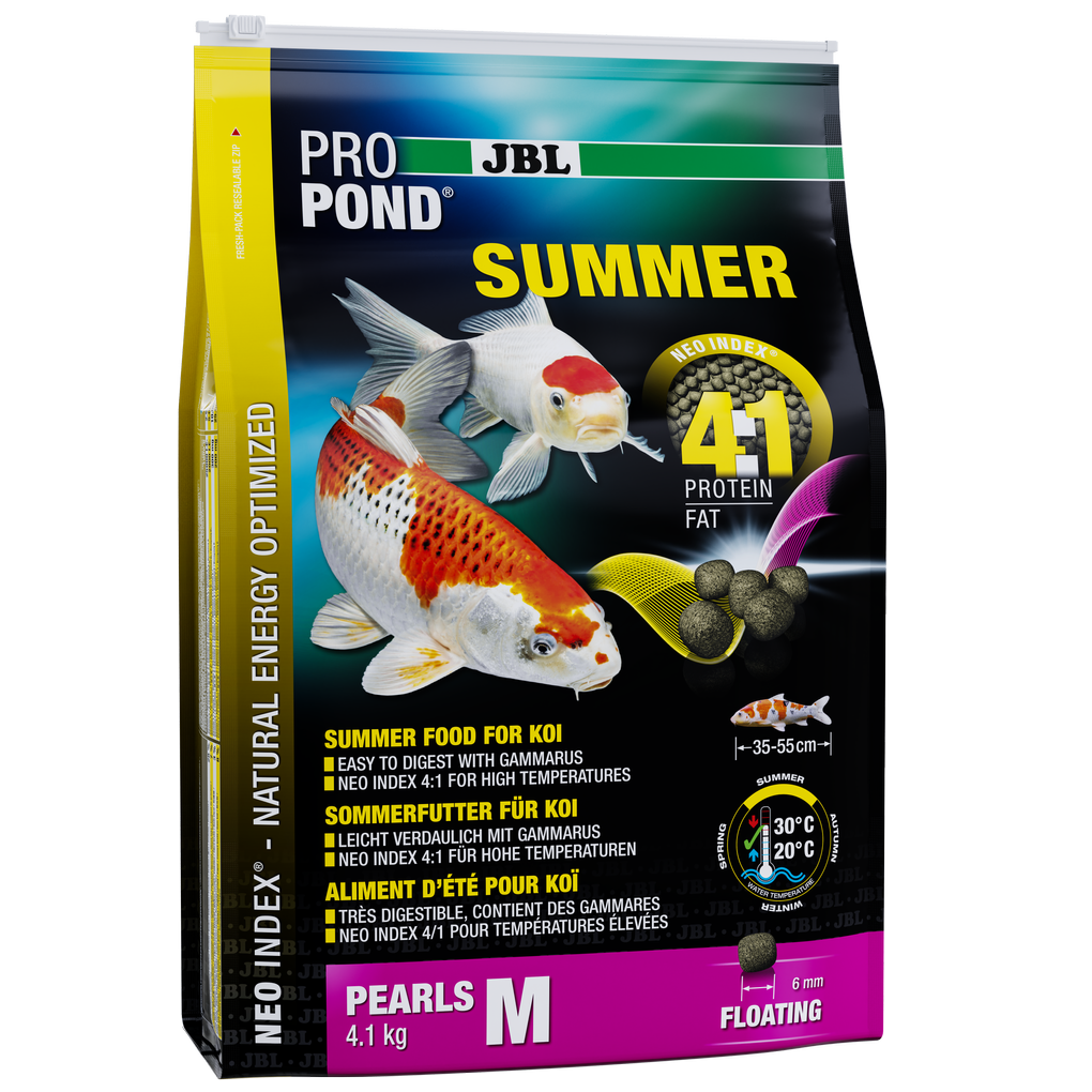 Complete food with the correct protein-fat ratio of 4:1 according to the NEO Index, which takes into account water temperature, function, animal size and age.