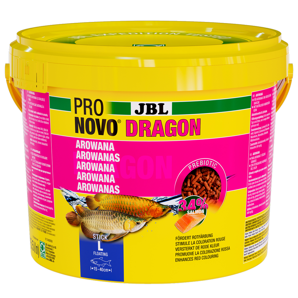 Floating food sticks specially designed for the needs of predatory arowana