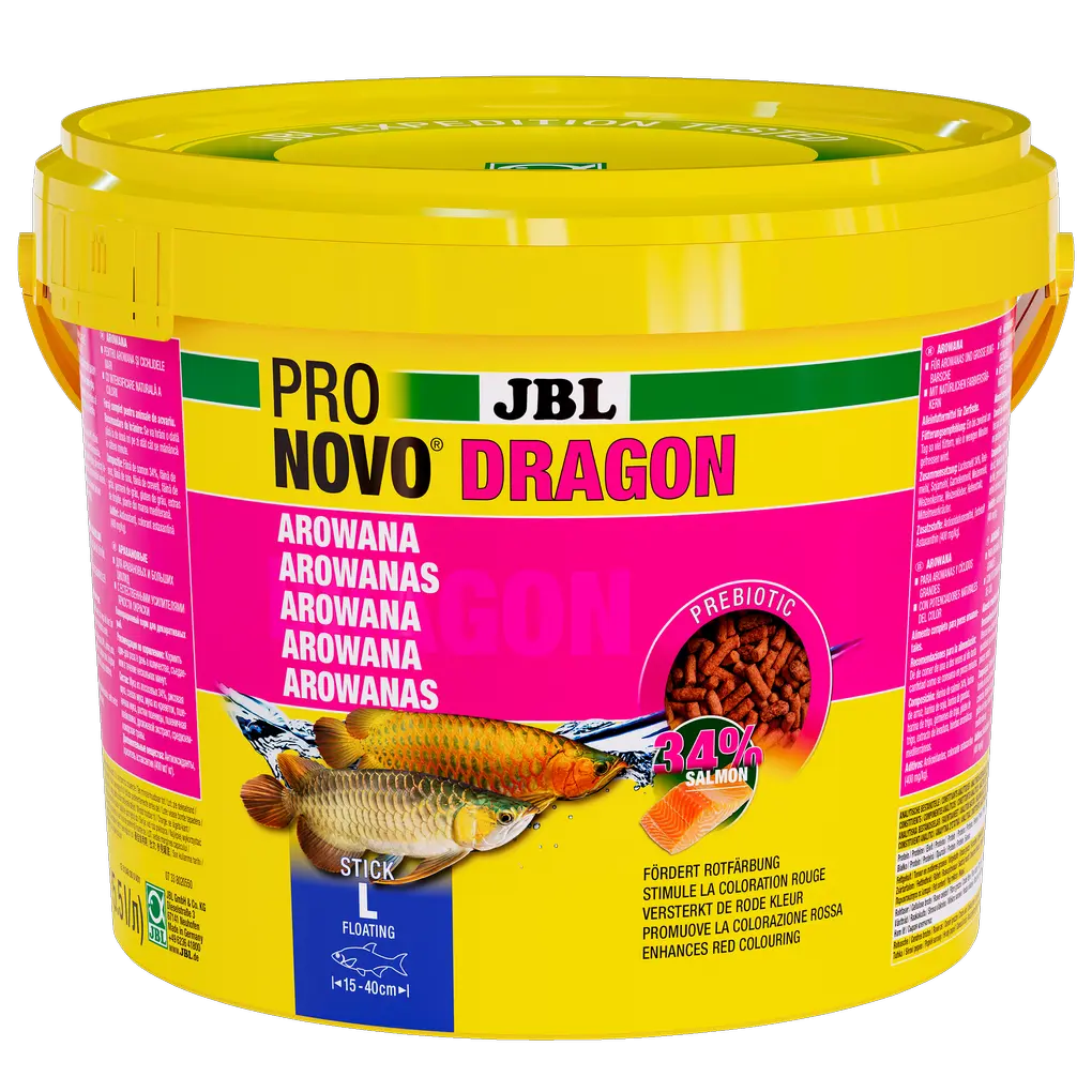 Floating food sticks specially designed for the needs of predatory arowana