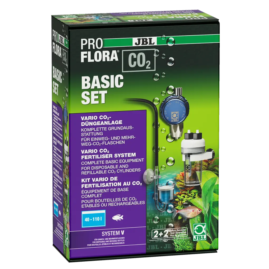 CO2 fertiliser system (without bottle) for the optimal supply of all aquarium plants in freshwater aquariums from 40 to 300 litres, thus preventing algae growth.