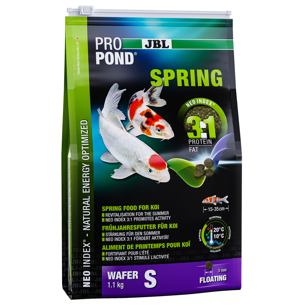 Complete feed with the correct protein-fat ratio of 3:1 according to the NEO Index, which takes into account water temperature, function, animal size and age.