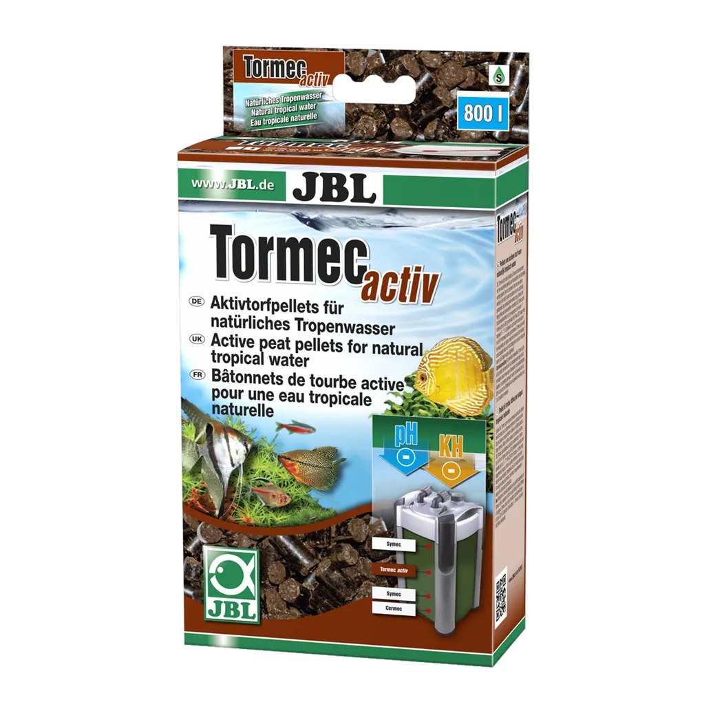 Reduction of carbon hardness and pH value, prevention of algae, addition of natural humic substances: active peat pellets for use in aquarium filters.