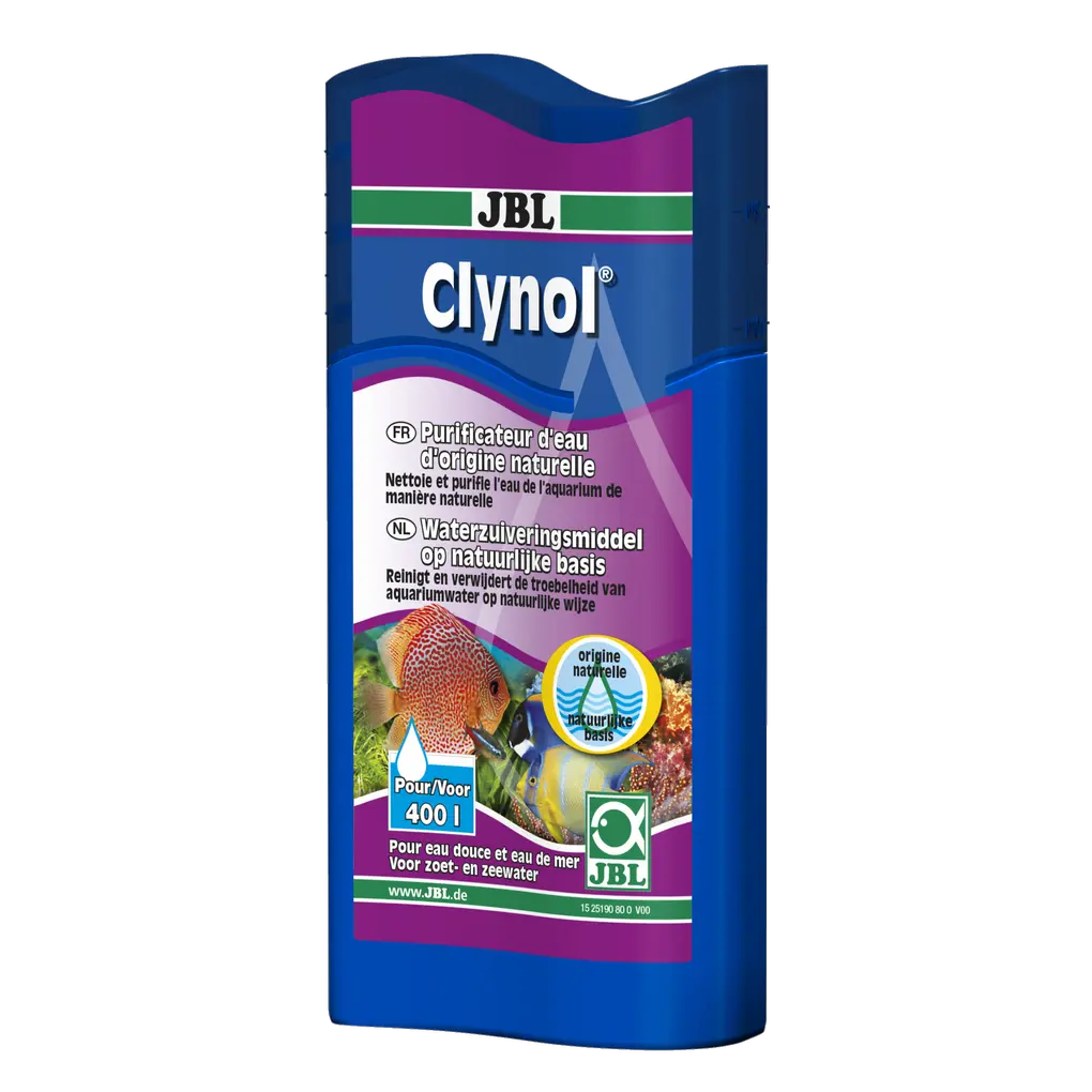 Purificateur d'eau à base naturelle. Nettoie et clarifie l'eau des aquariums de manière naturelle. Pour les aquariums d'eau douce et d'eau de mer, les tortues aquatiques et les aquariums à crevettes.