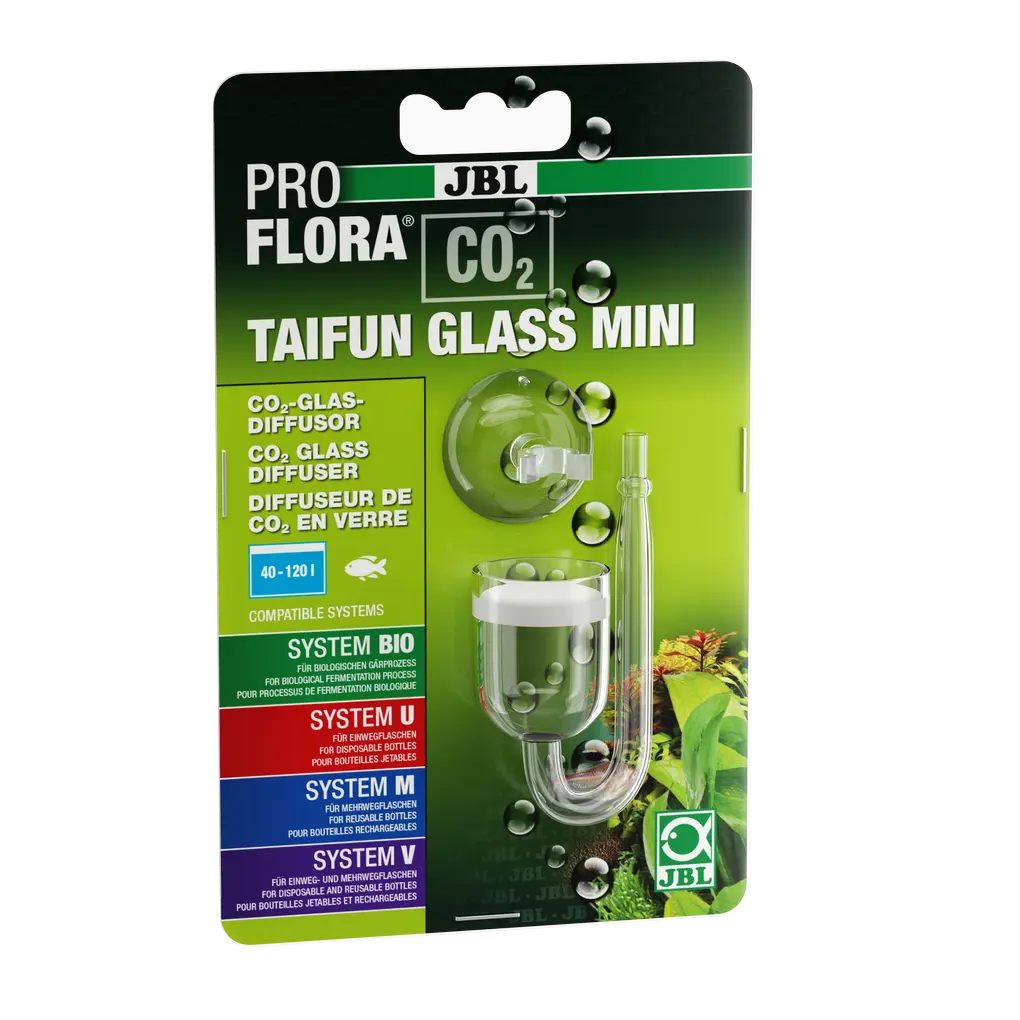 Elegant, small but highly effective glass diffuser for dissolving CO2 in aquarium water for perfect plant growth. 3 sizes: Mini 40-120 l; Midi 40-300 l; Maxi 160-800 l