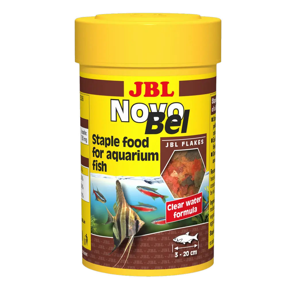 Complete nutrition and optimal growth for tropical freshwater fish: 50 natural raw materials in 7 feed flakes