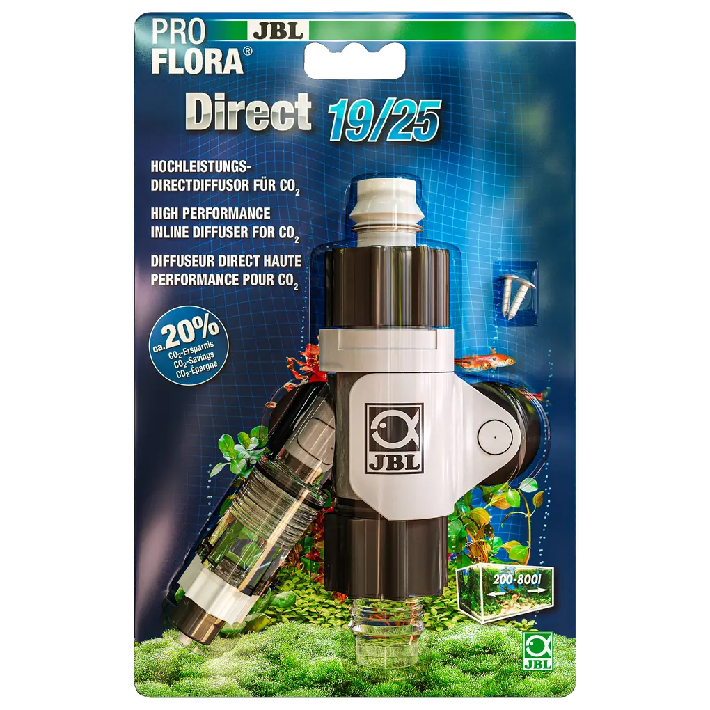 For economical and direct plant fertilisation: CO2 diffuser for external filters