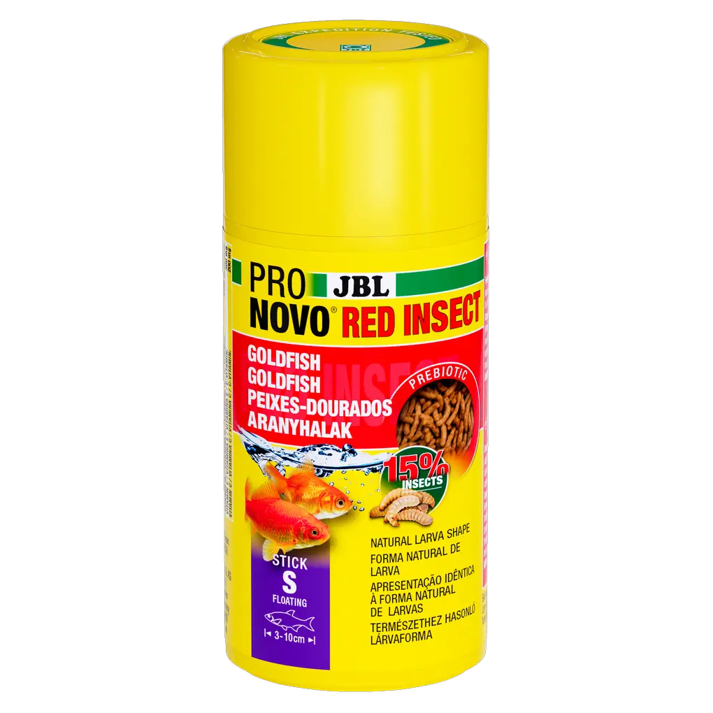 Prebiotic, floating goldfish food: Special fibre in the food provides the beneficial intestinal bacteria with nourishment for healthy digestion.