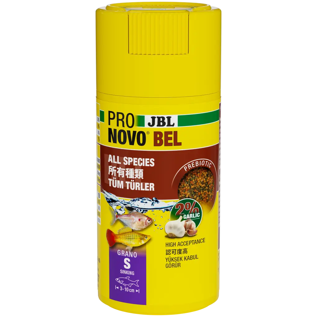 Prebiotic aquarium fish food with garlic: Special fibre in the food provides the beneficial intestinal bacteria with nourishment for healthy digestion.