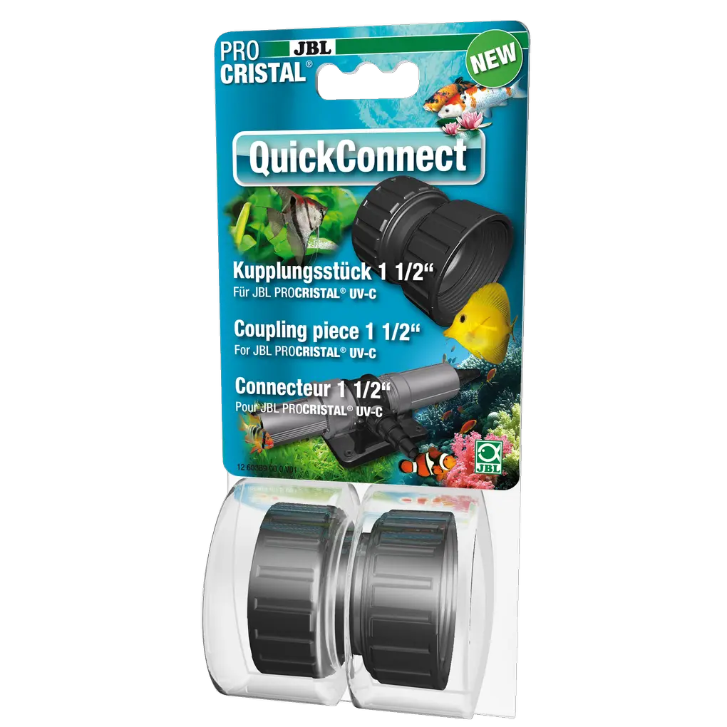 Simply screws onto the inlet or outlet of a UV-C water clarifier and connects to a second device.