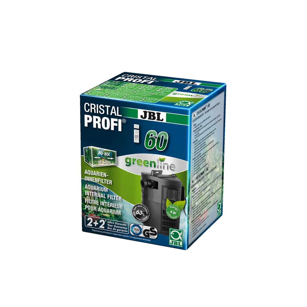 For clean and healthy aquarium water: Internal filter for mechanical and biological filtration – for aquariums from 40 to 80 litres (50–60 cm)