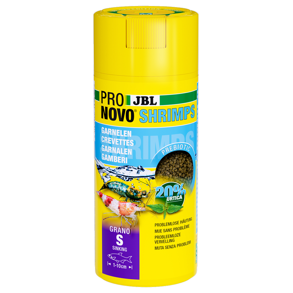 Complete nutrition with extra nettles for beautiful colours and healthy growth in shrimp