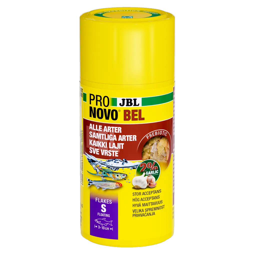 Prebiotic aquarium fish food with garlic: Special fibre in the food provides the beneficial intestinal bacteria with nourishment for healthy digestion.