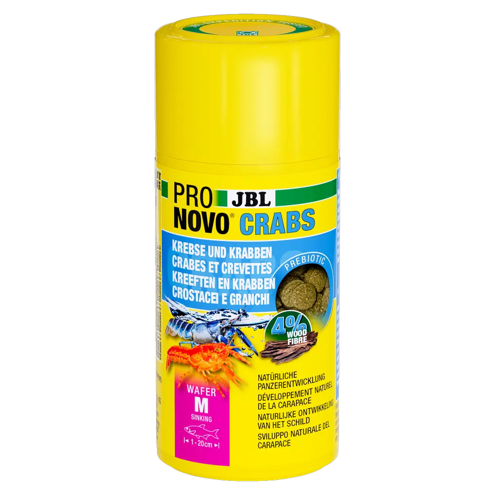 Complete nutrition with fish and shrimp meat for beautiful colours and healthy growth in crabs