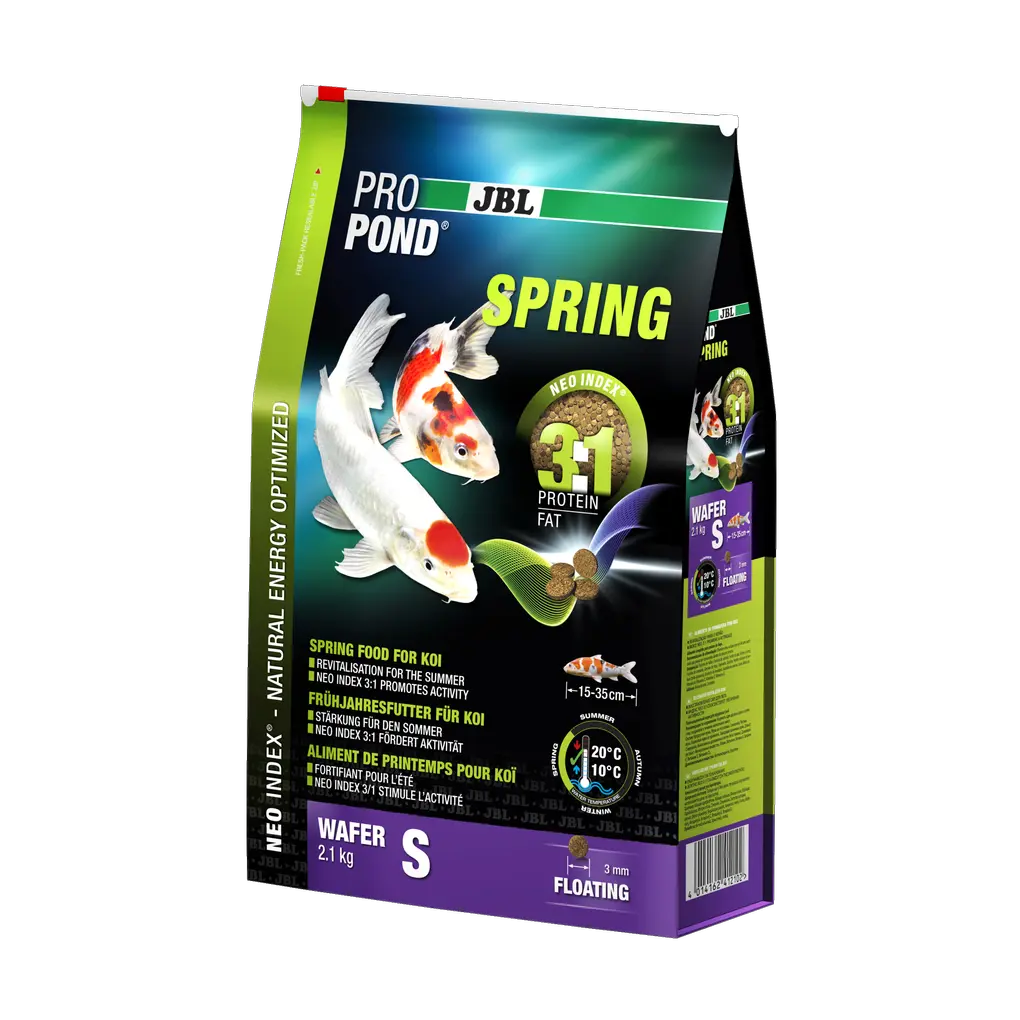 Complete feed with the correct protein-fat ratio of 3:1 according to the NEO Index, which takes into account water temperature, function, animal size and age.