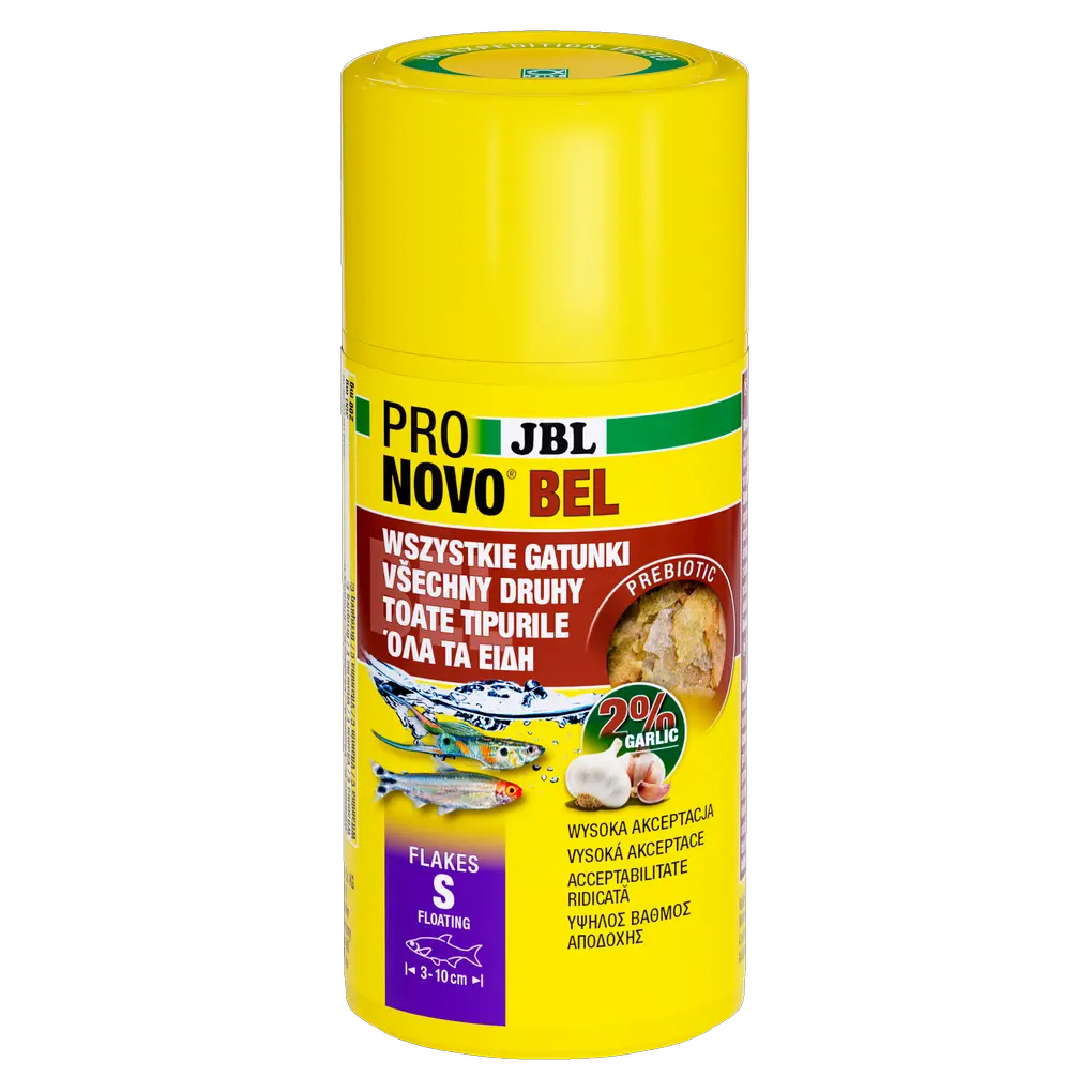 Prebiotyczna karma dla ryb akwariowych z czosnkiem: specjalne błonniki zawarte w karmie dostarczają pozytywnym bakteriom jelitowym pożywienie niezbędne do zdrowego trawienia.