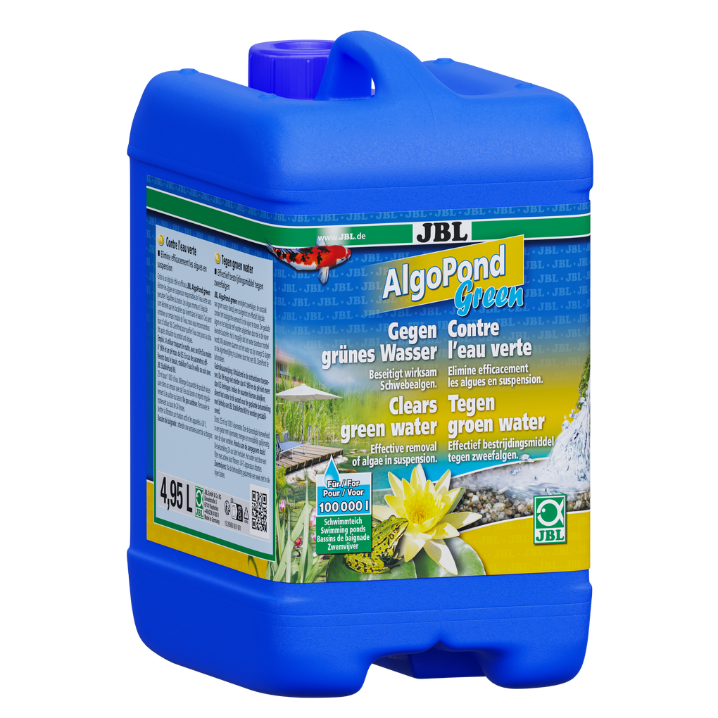 For fast and effective control of all types of floating algae (green water) in garden ponds