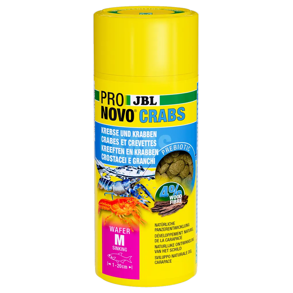 Complete nutrition with fish and shrimp meat for beautiful colours and healthy growth in crabs