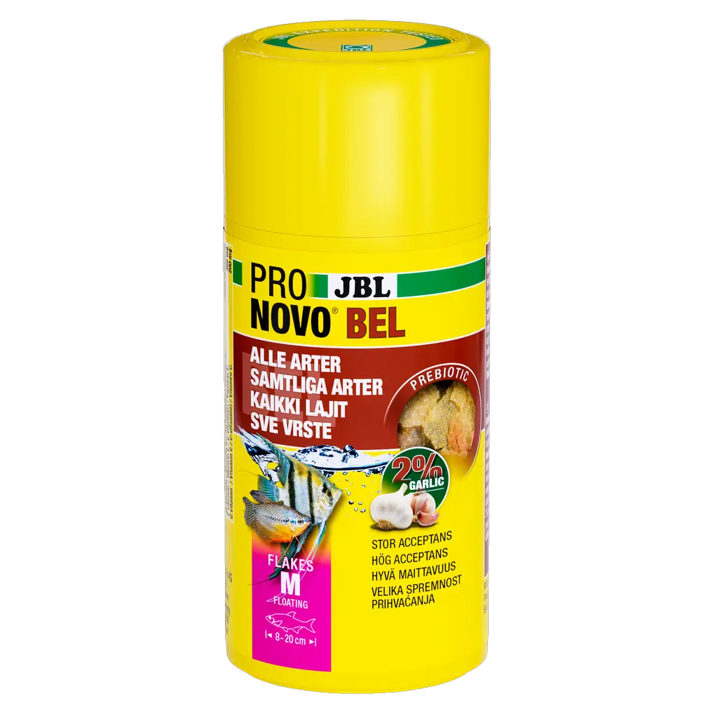 Prebiotic aquarium fish food with garlic: Special fibre in the food provides the beneficial intestinal bacteria with nourishment for healthy digestion.