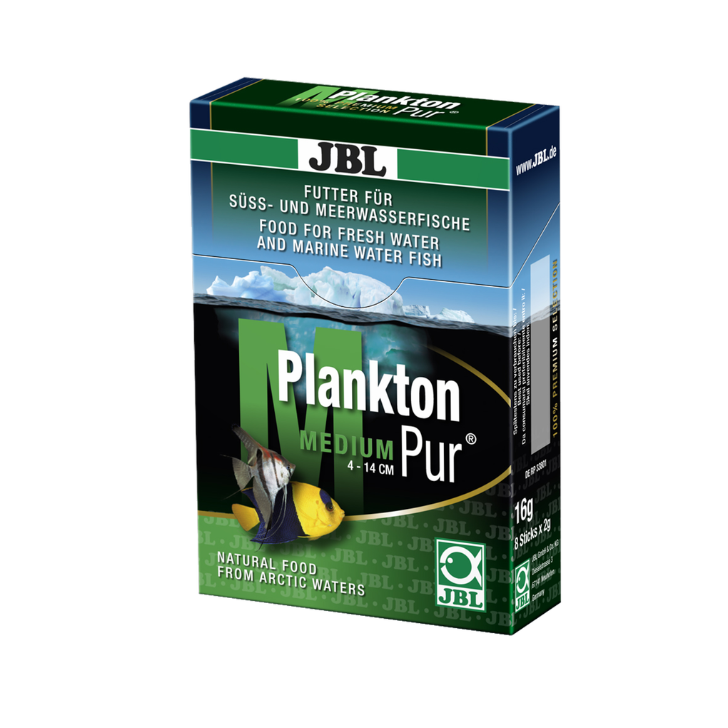 Varié : friandises pour poissons tropicaux d'eau douce et d'eau de mer ainsi que pour crevettes. Plancton frais et pur.