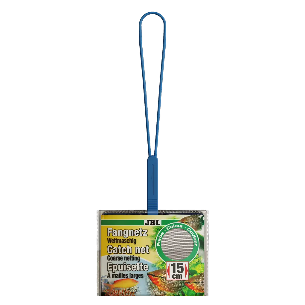 Careful catching of aquarium fish: Wide-mesh aquarium net with black netting