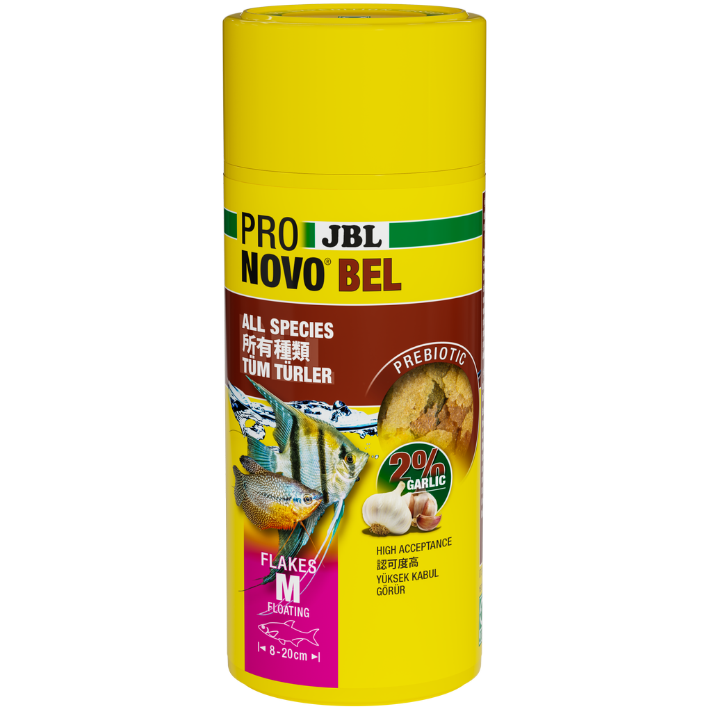 Prebiotic aquarium fish food with garlic: Special fibre in the food provides the beneficial intestinal bacteria with nourishment for healthy digestion.