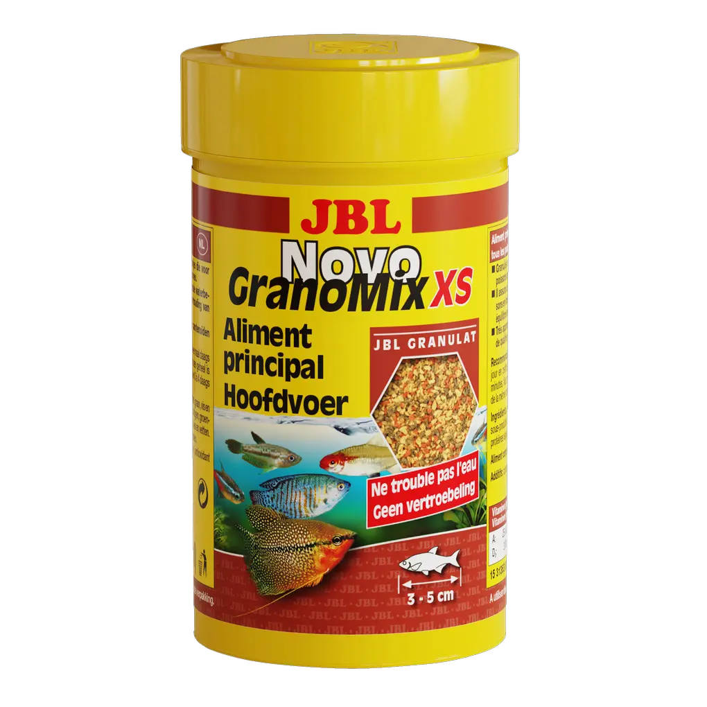 Alimentation parfaite et complète pour les petits poissons tels que les néons, les petites espèces de tétras, les poissons-chats et autres poissons mesurant entre 3 et 5 cm de long.