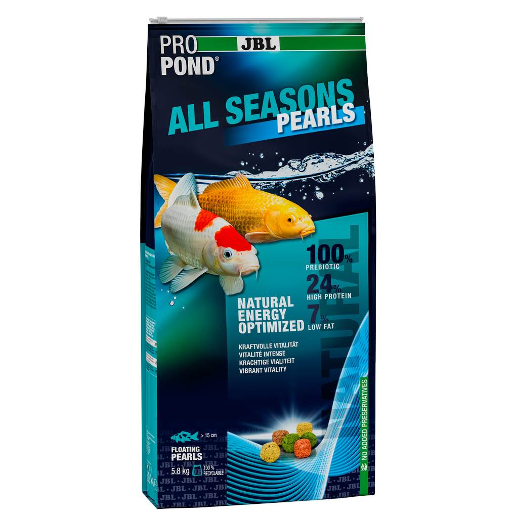 Provides a balanced feed mix for healthy pond fish in all seasons (at water temperatures of 10–25 °C).
